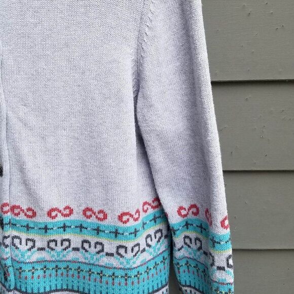 Christopher and Banks Gray Multi Color Ski Like Cardigan size XL - Picture 10 of 13
